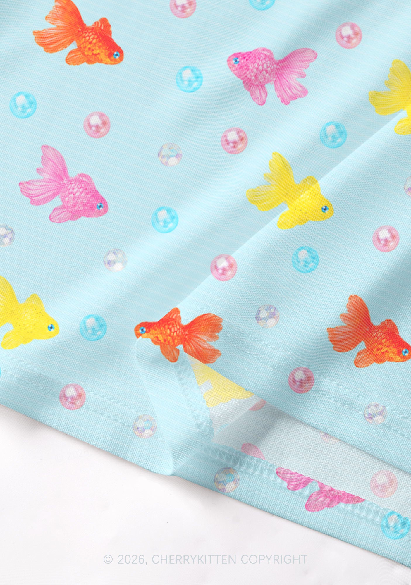 Candy Goldfish Bubble Y2K Mesh Crop Top Cherrykitten
