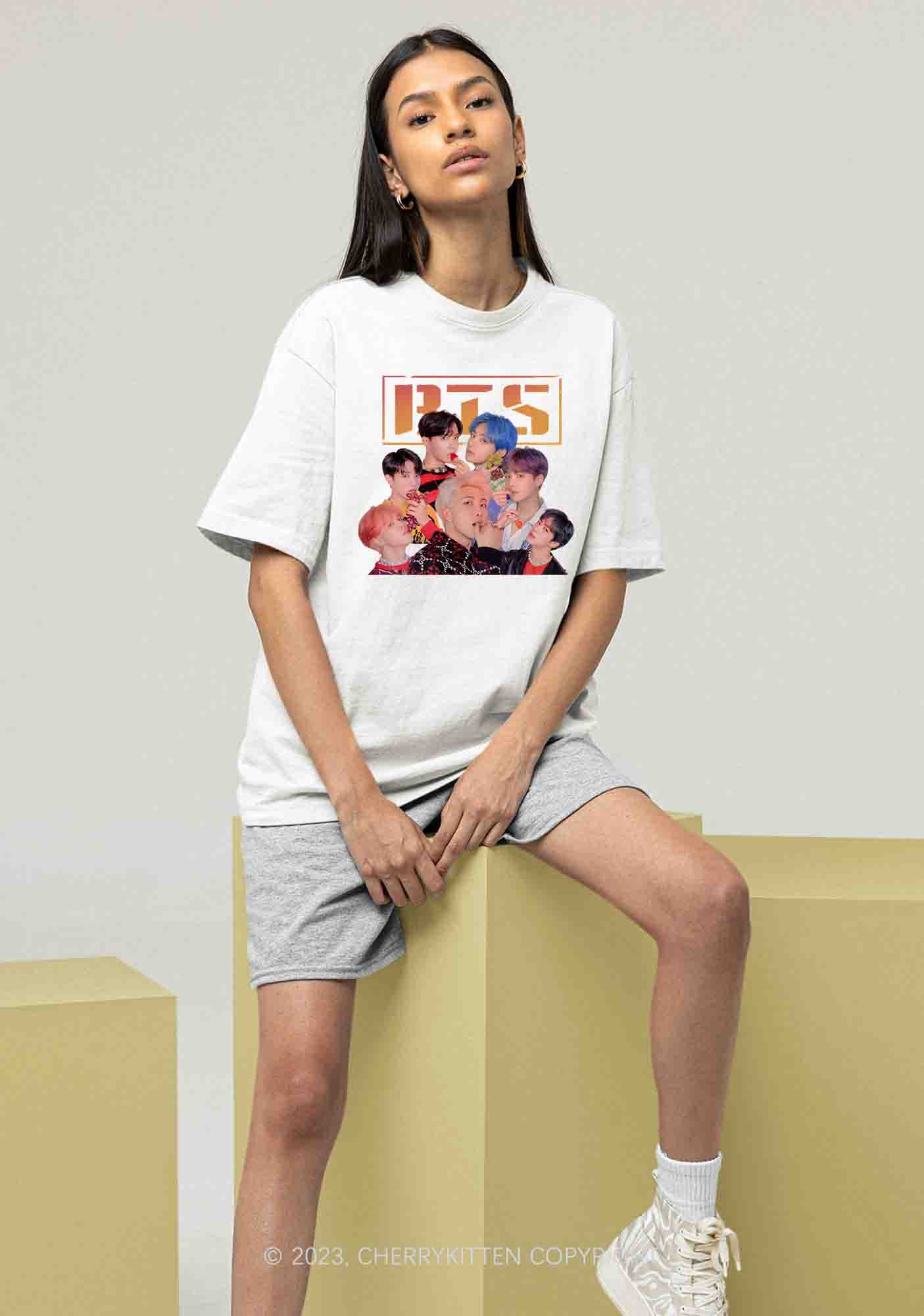 Fruit Bangtan Kpop Y2K Chunky Shirt Cherrykitten