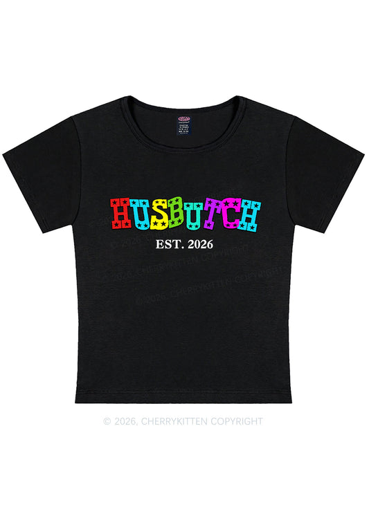 Custom Year Rainbow Husbutch Pride Y2K Baby Tee Cherrykitten