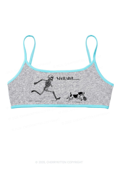 Halloween Skeleton Chase Dog Y2K Super Crop Cami Cherrykitten