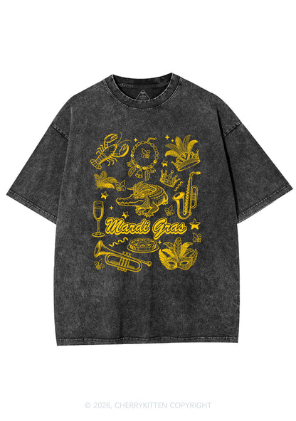 Mardi Gras Symbols Y2K Shirts Washed Tee Cherrykitten
