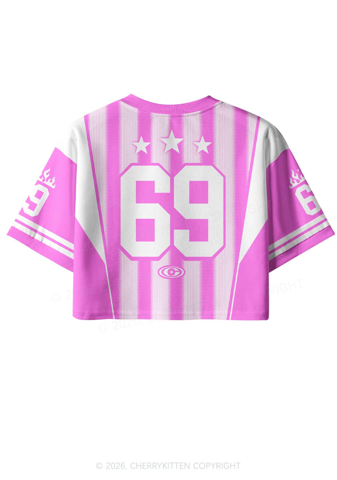 Pink Kxxamine Stars Y2K Crop Sport Jersey Shirts Cherrykitten