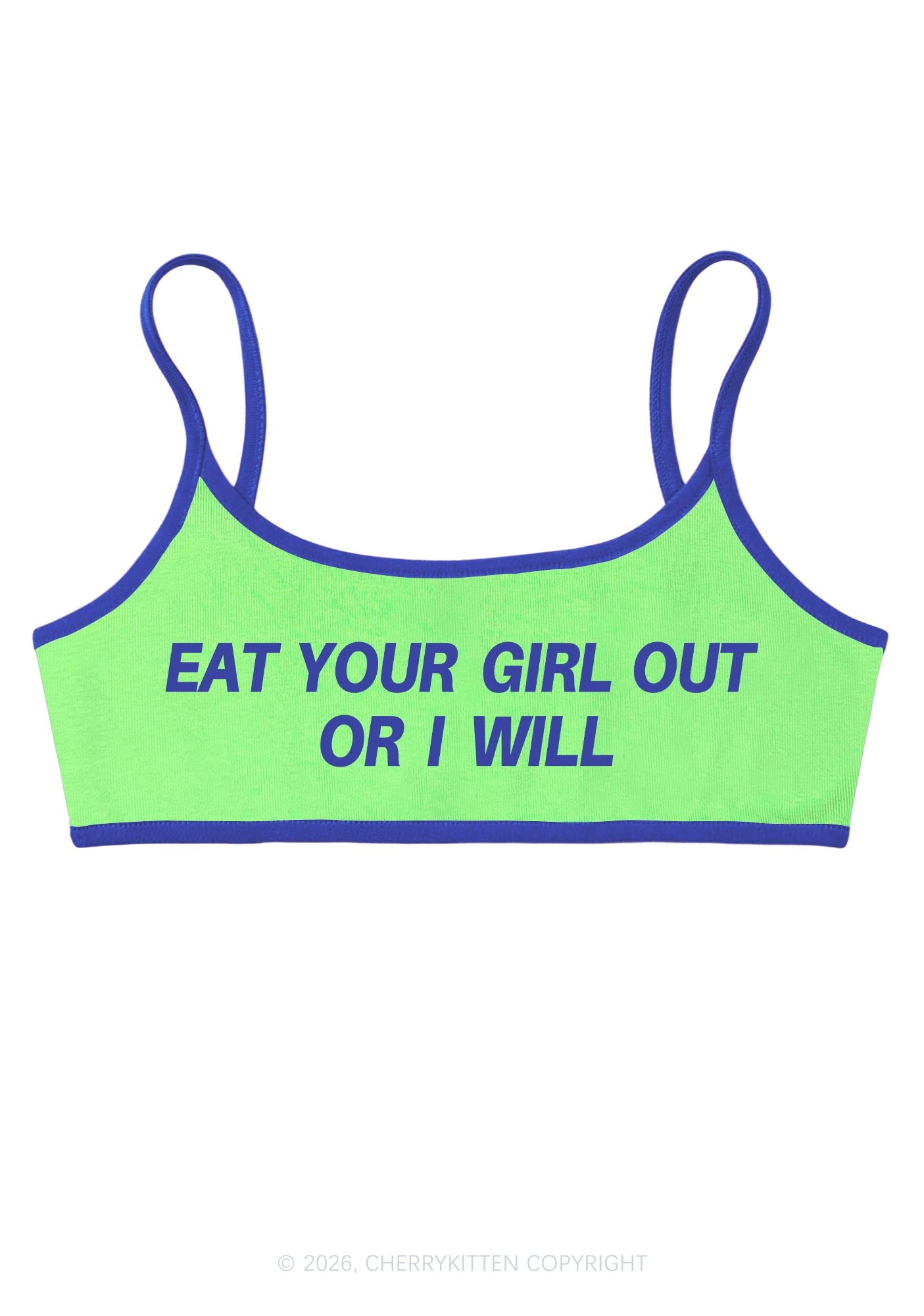 Eat Your Girl Out Pride Y2K Super Crop Cami Cherrykitten