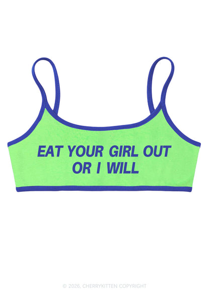 Eat Your Girl Out Pride Y2K Super Crop Cami Cherrykitten