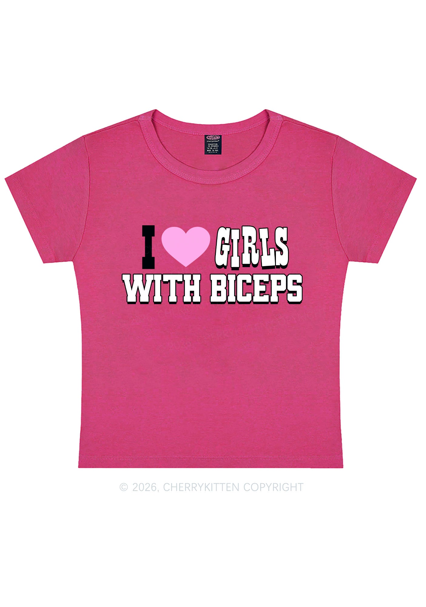 I Love Girls With Biceps Y2K Baby Tee Cherrykitten