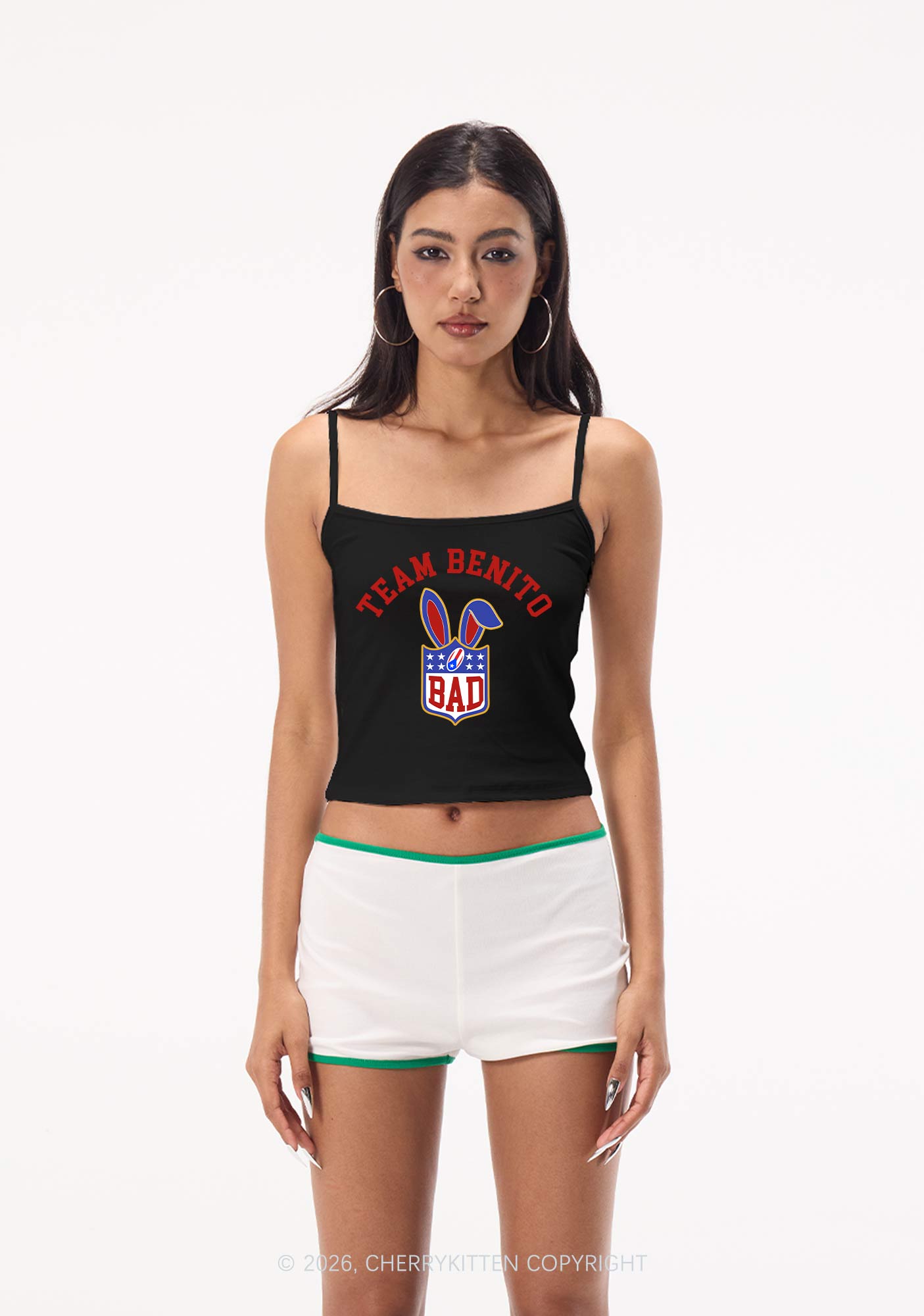 Pink Football Bunny Y2K Spaghetti Strap Cami Cherrykitten