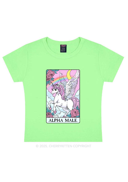 Rose Unicorn Alpha Male Y2K Baby Tee Cherrykitten