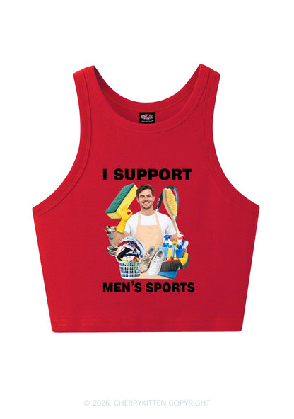 I Support Mens Sports Y2K Crop Tank Top Cherrykitten