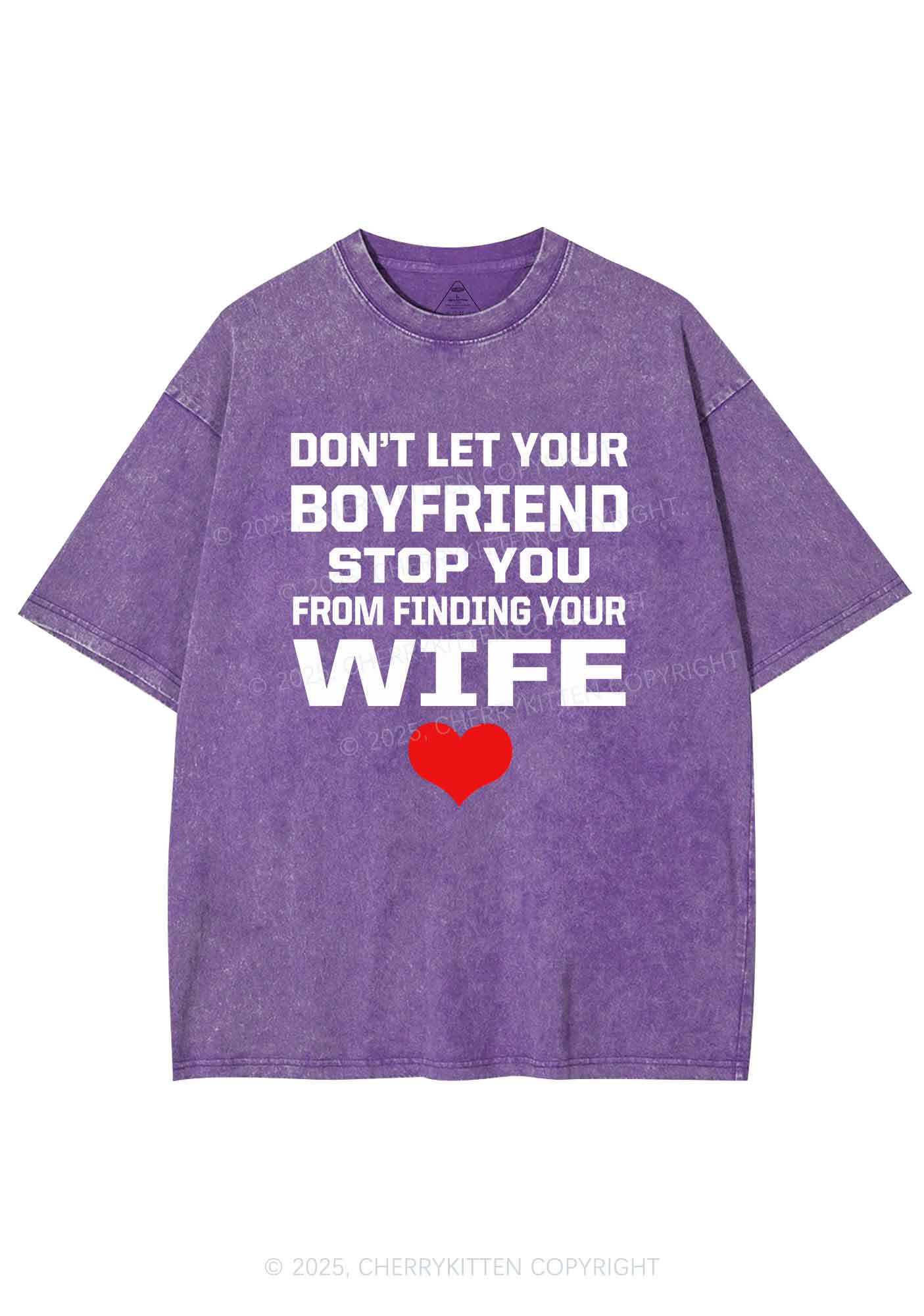 Boyfriend Wife Pride Y2K Shirts Washed Tee Cherrykitten
