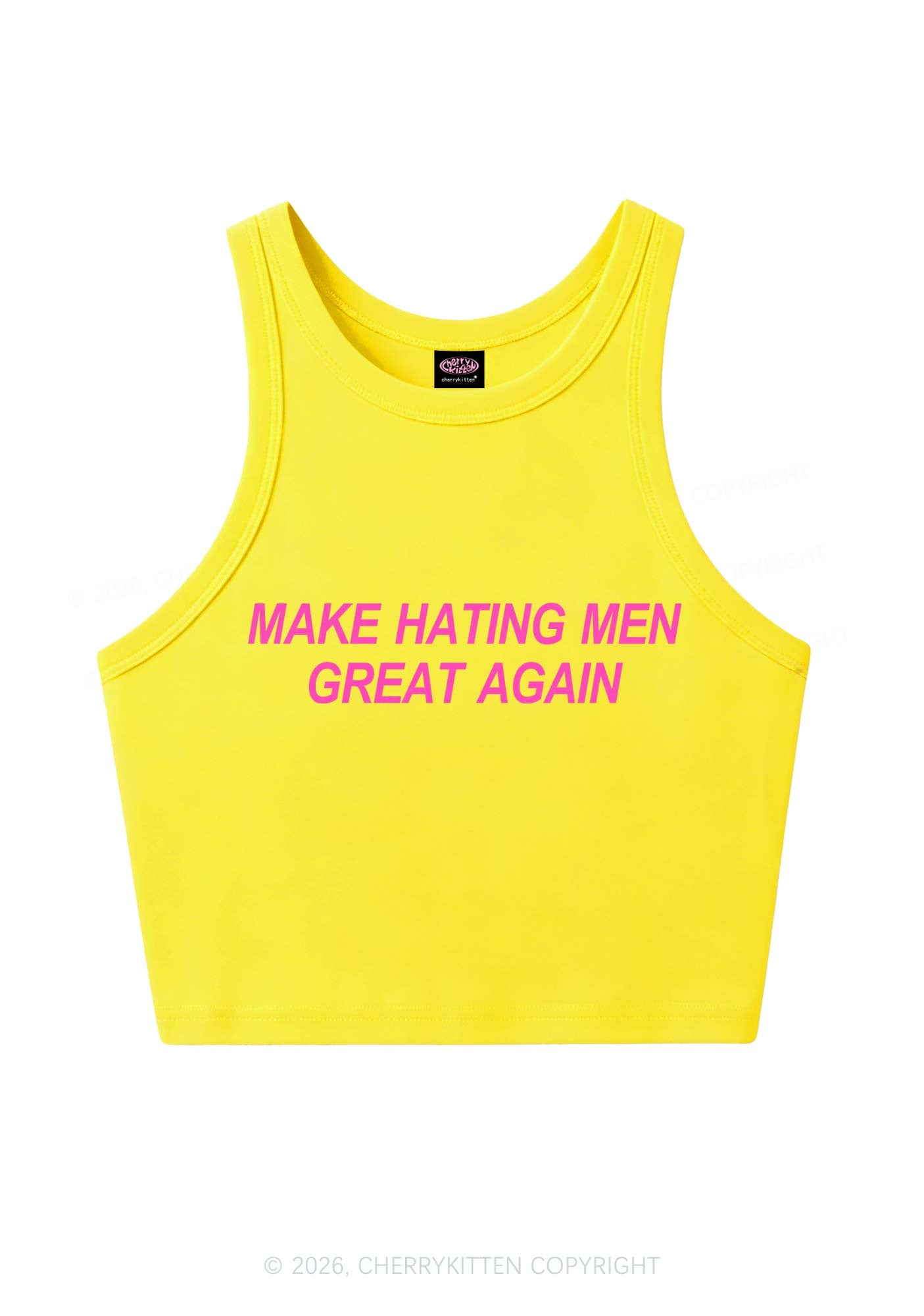 Make Hating Men Great Again Y2K Crop Tank Top Cherrykitten