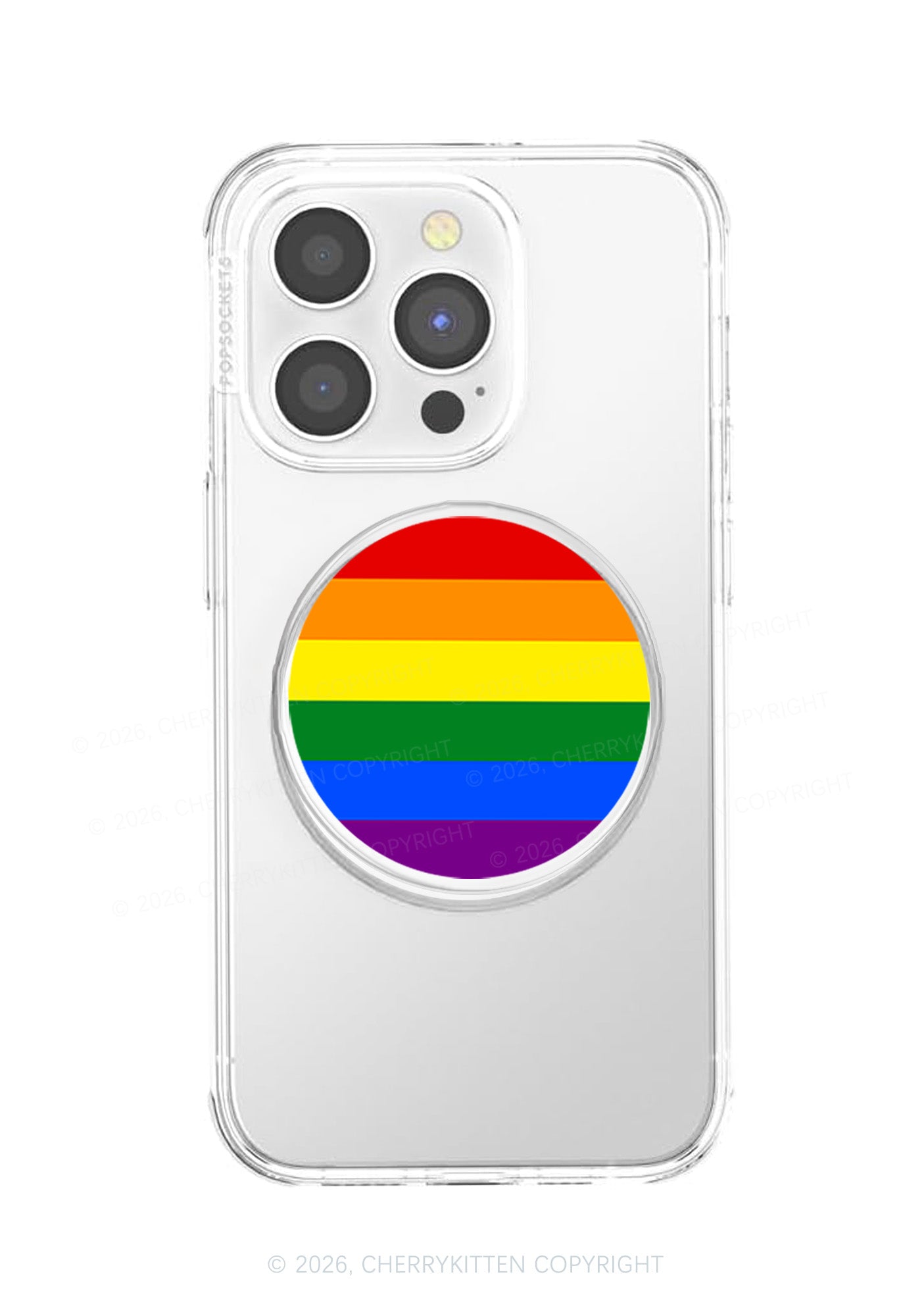 Rainbow Stripes Pride Y2K Magnetic Phone Grip Holder Cherrykitten