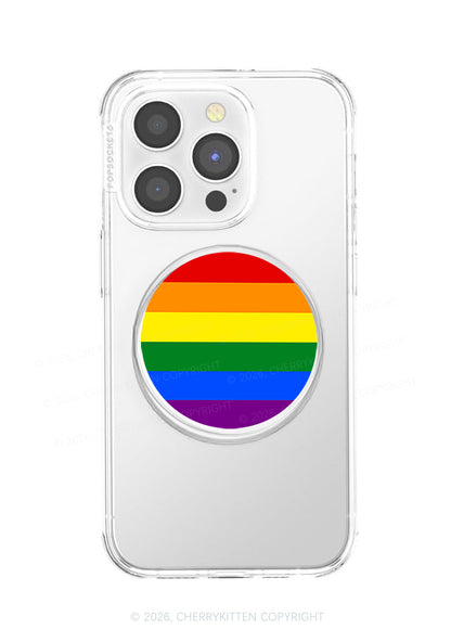 Rainbow Stripes Pride Y2K Magnetic Phone Grip Holder Cherrykitten