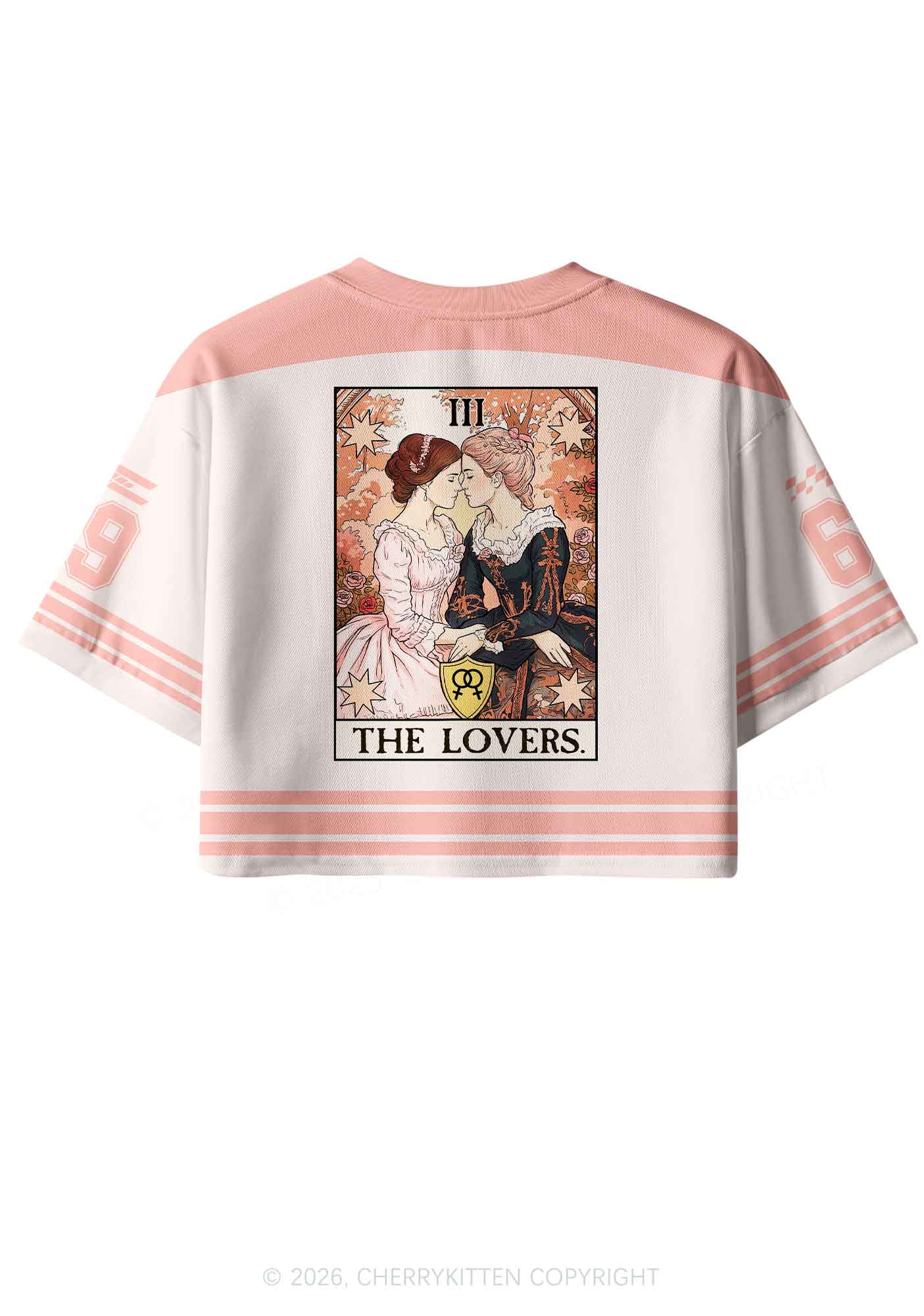 Victorian Rose Lesbian Pride Y2K Crop Sport Jersey Shirts Cherrykitten