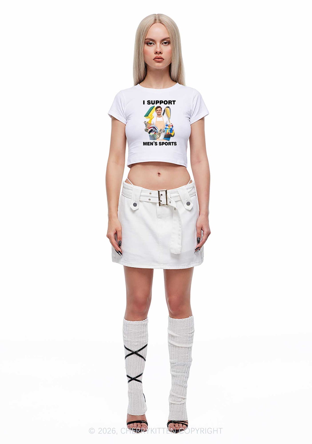 I Support Mens Sports Y2K Baby Tee Cherrykitten