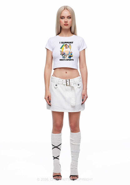 I Support Mens Sports Y2K Baby Tee Cherrykitten