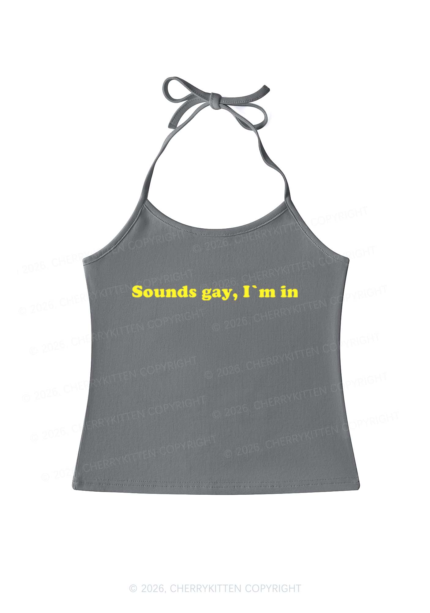 Sounds Gay Pride Y2K Halter Neck Cami Cherrykitten