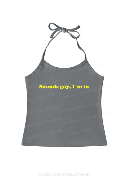 Sounds Gay Pride Y2K Halter Neck Cami Cherrykitten