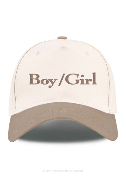 Embroidered Boy Or Girl Pride Y2K Color Block Baseball Cap Cherrykitten