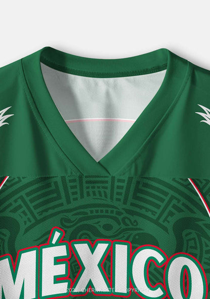 Custom Green Mexico Totem Art Y2K Crop Sport Jersey Shirts Cherrykitten