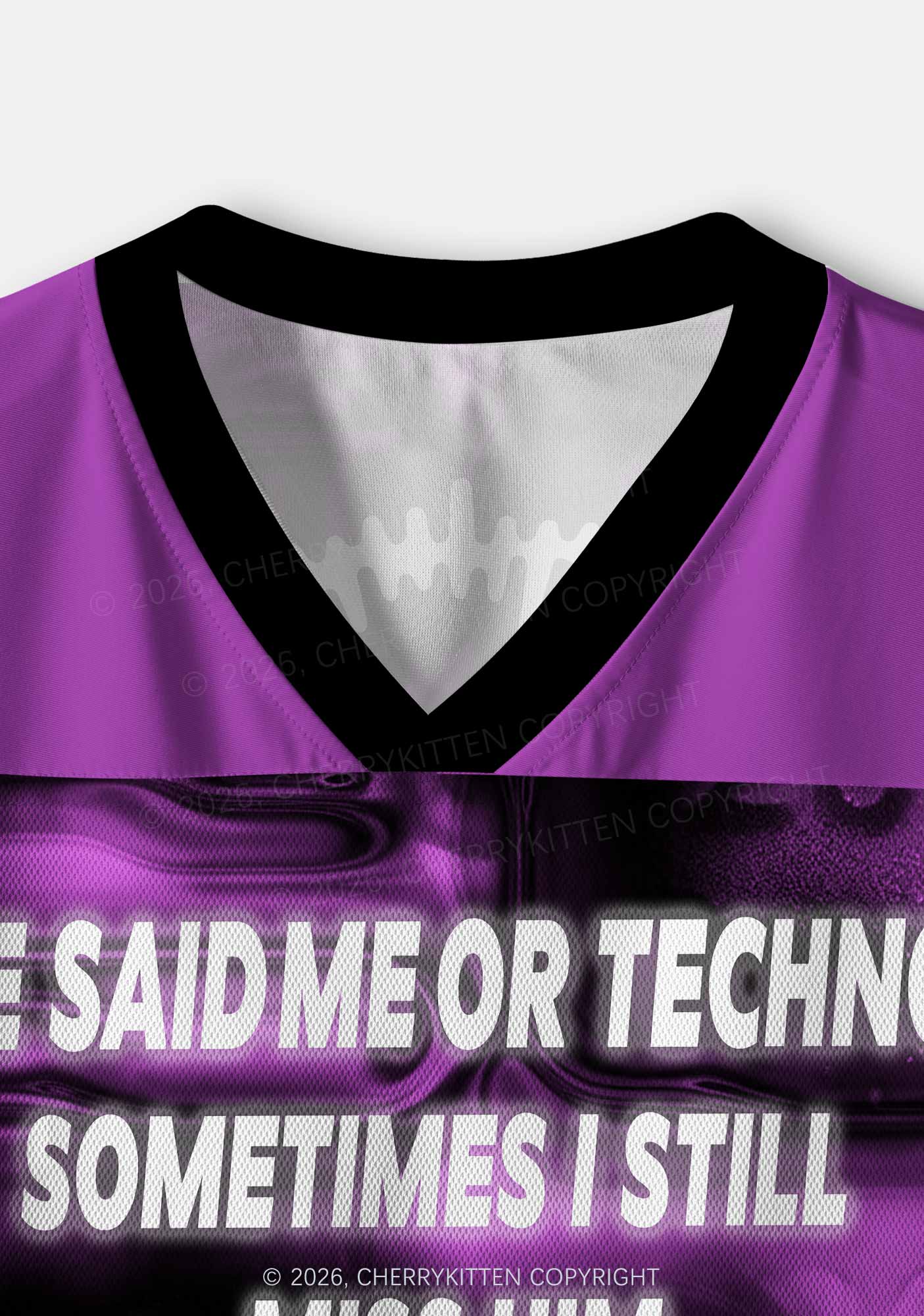 Me Or Techno Y2K Crop Sport Jersey Shirts Cherrykitten