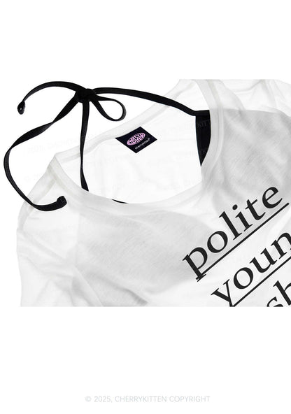 Polite Young Lesbian Pride Y2K Sheer Crop Tee Cherrykitten