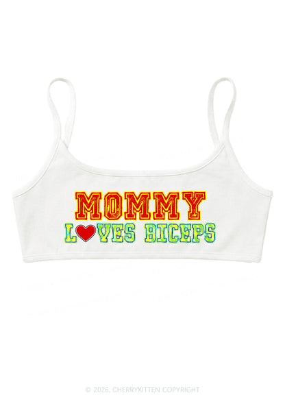 Mommy Loves Biceps Y2K Super Crop Cami Cherrykitten