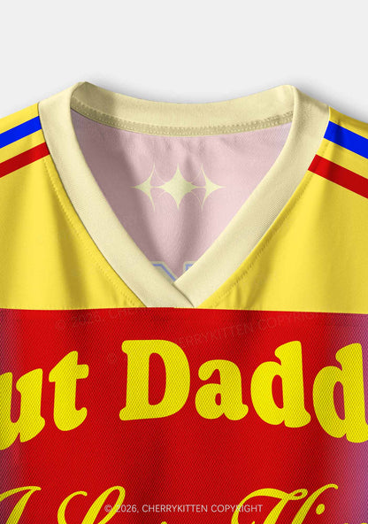 But Daddy I Love Him Pride Y2K Crop Sport Jersey Shirts Cherrykitten