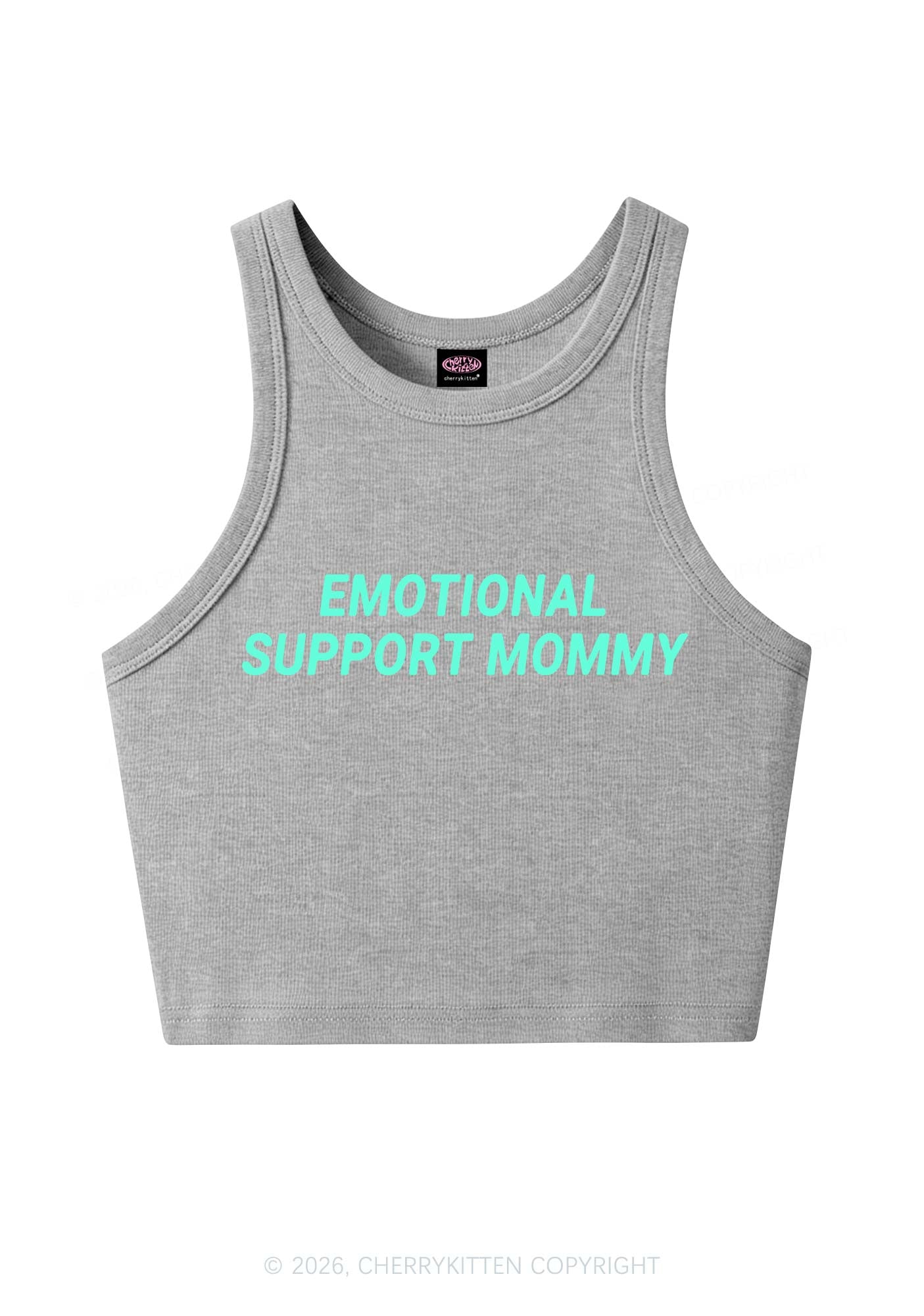 Emotional Support Mommy Y2K Crop Tank Top Cherrykitten