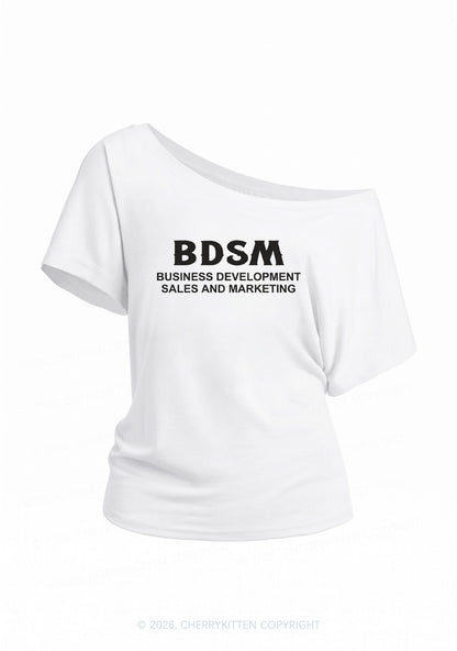 Business Development Y2K Off Shoulder Tee Cherrykitten
