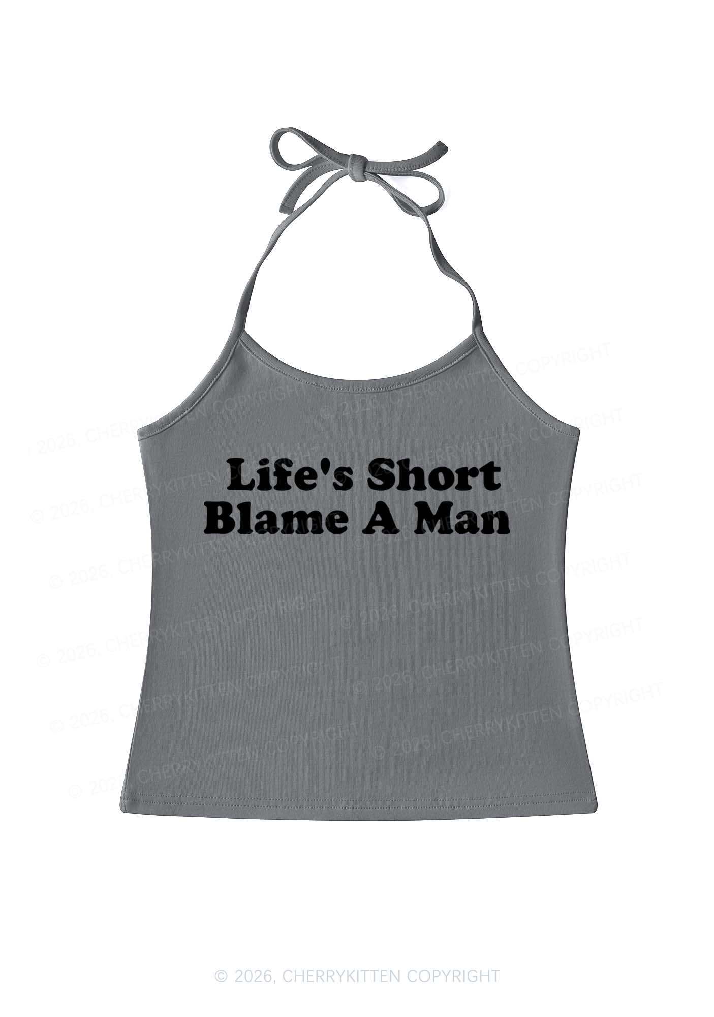 Blame A Man Y2K Halter Neck Cami Cherrykitten