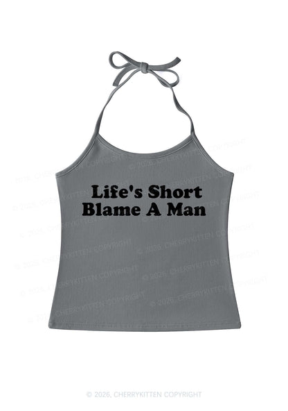 Blame A Man Y2K Halter Neck Cami Cherrykitten
