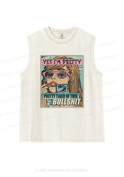 Pretty Tired Of This BS Y2K Washed Tank Cherrykitten