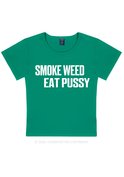 Smoke Wxxd Eat Puxxy Y2K Baby Tee Cherrykitten