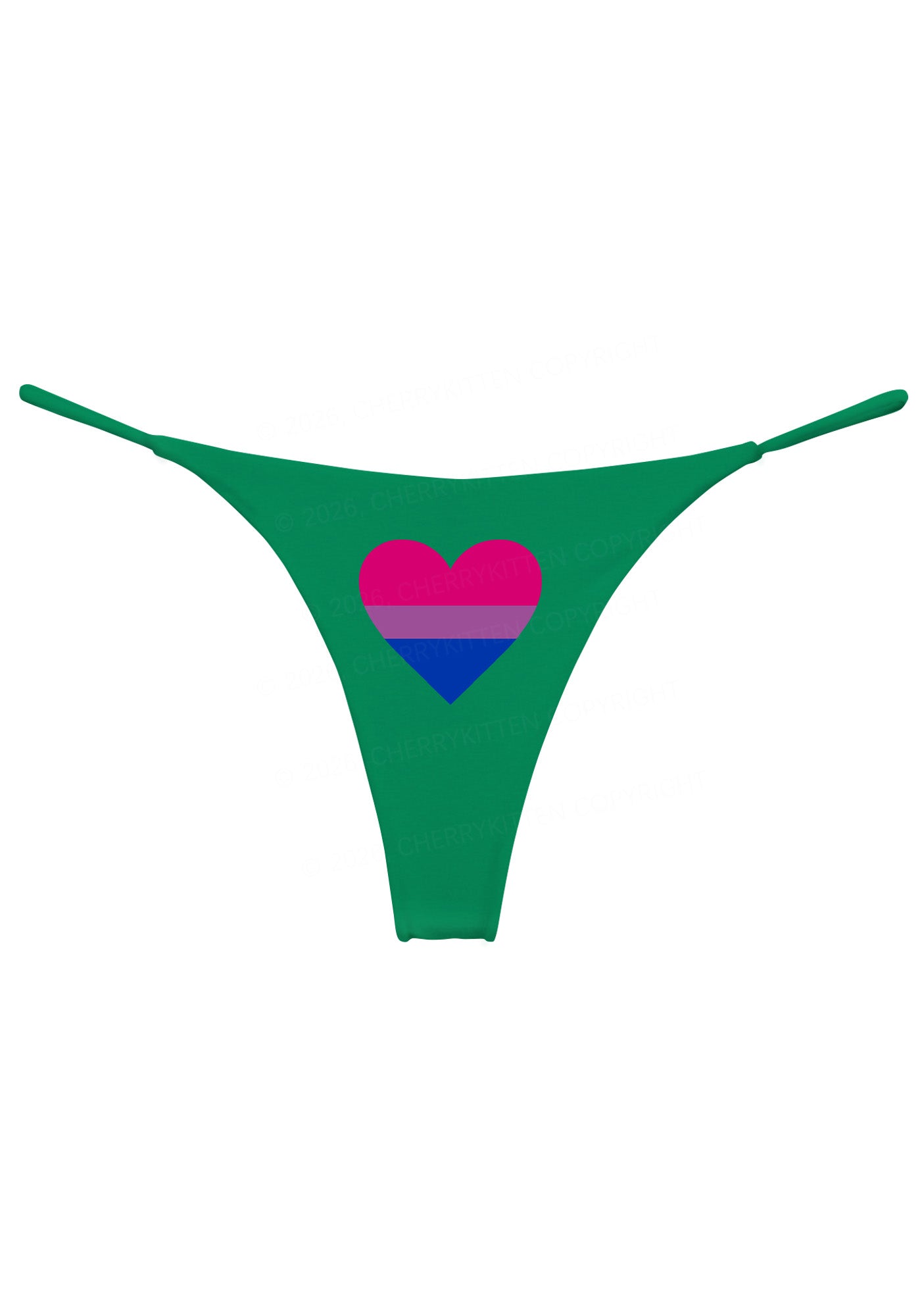 Bisexual Heart Pride Y2K Bikini String Thong Cherrykitten