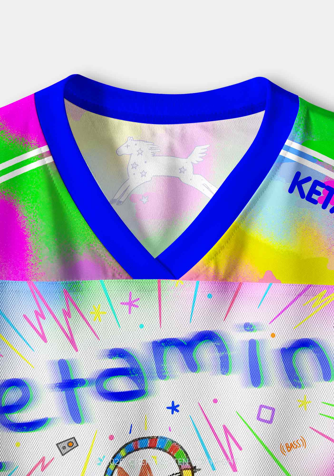 Rainbow K DJ Pony Y2K Crop Sport Jersey Shirts Cherrykitten
