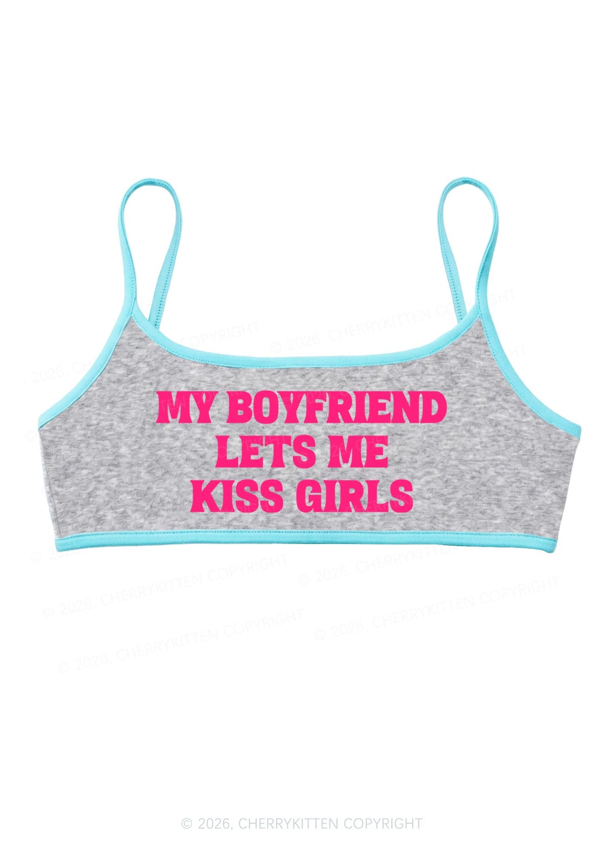 BF Lets Me Kiss Girls Y2K Super Crop Cami Cherrykitten