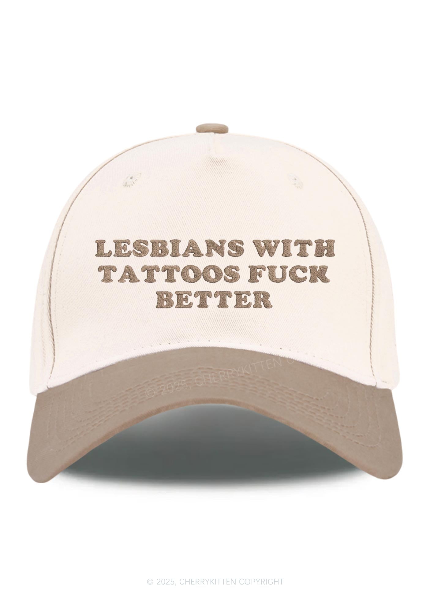 Embroidered Lesbians With Tattoos Pride Y2K Color Block Baseball Cap Cherrykitten