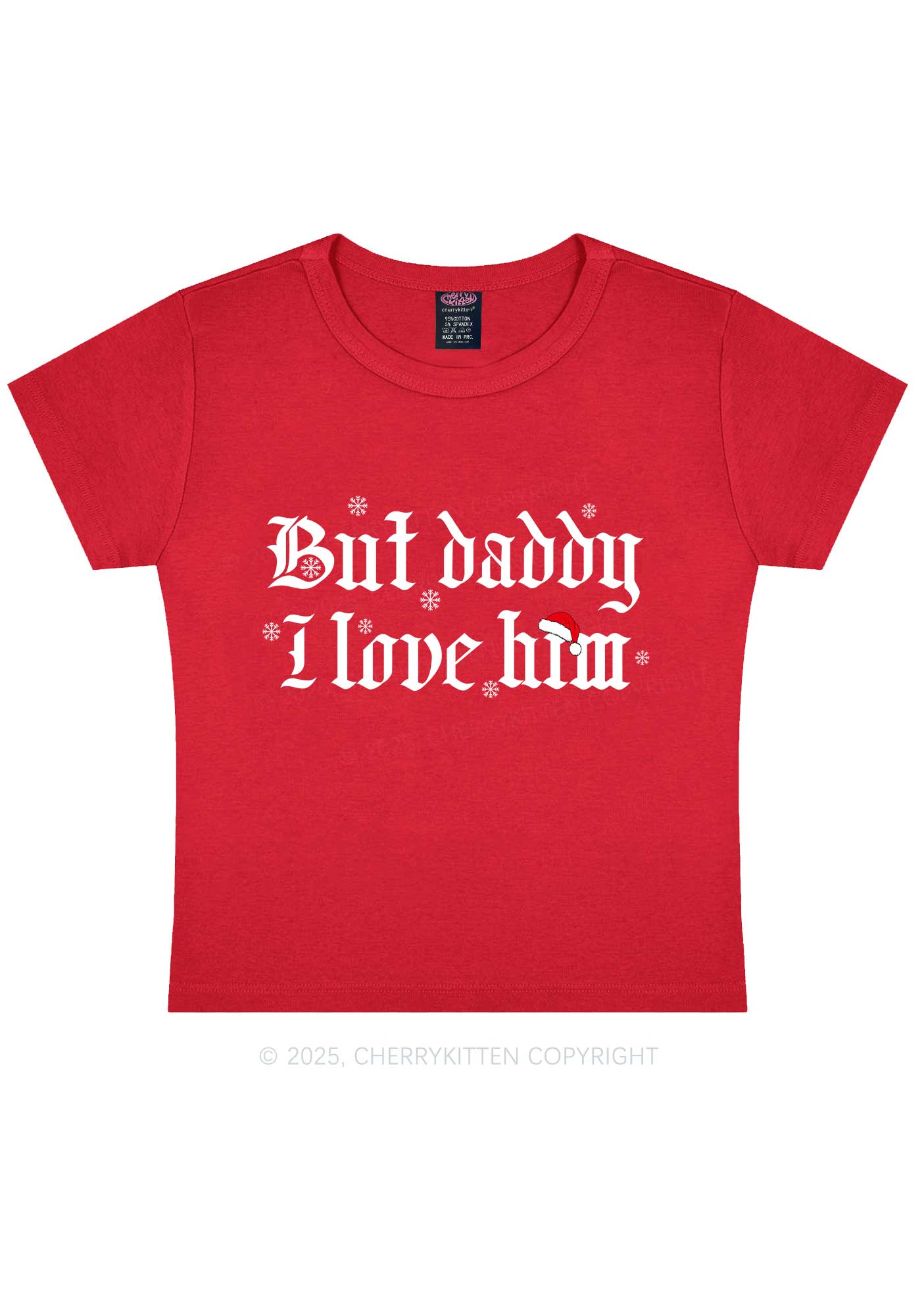 Christmas Daddy I Love Him Y2K Baby Tee Cherrykitten