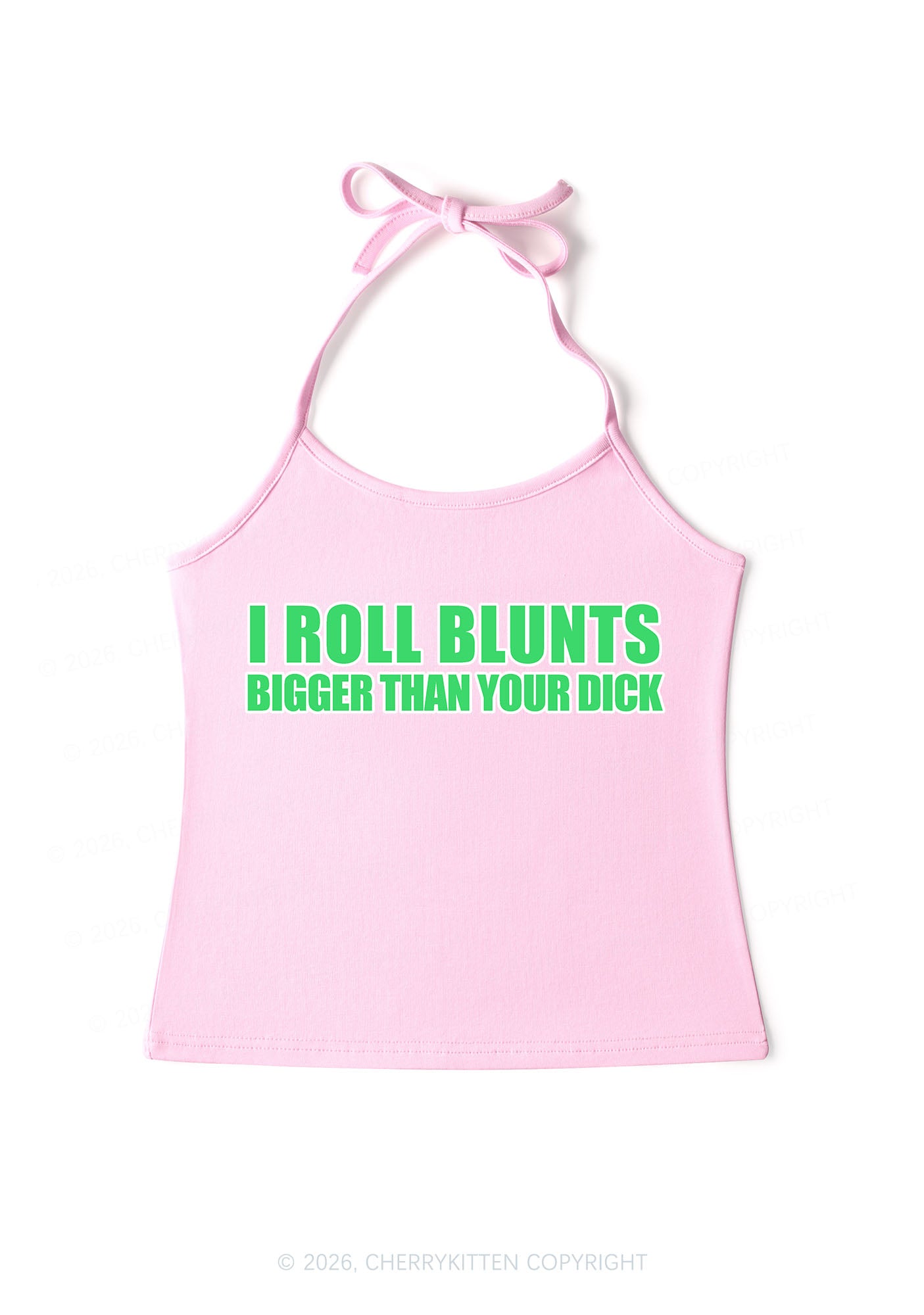 I Roll Blunts Y2K Halter Neck Cami Cherrykitten