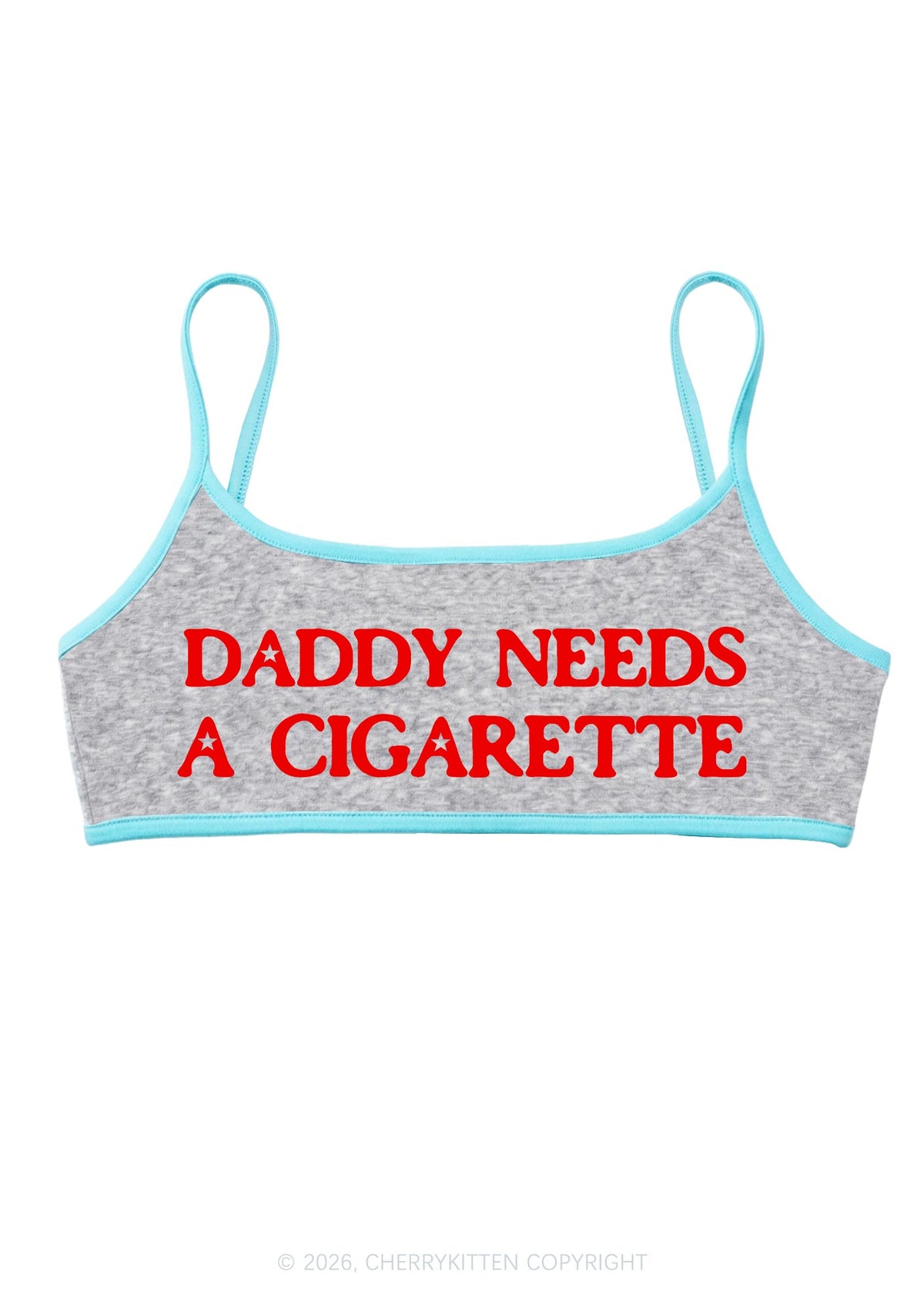 Daddy Needs A Cigarette Y2K Super Crop Cami Cherrykitten