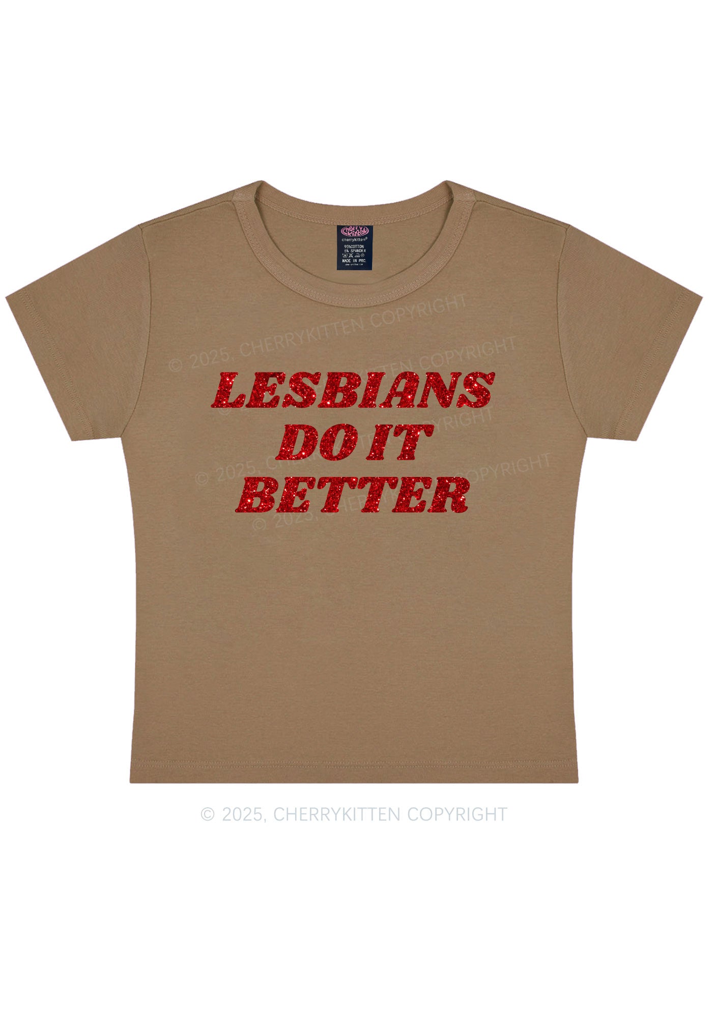 Glitter Lesbians Do It Better Pride Y2K Baby Tee Cherrykitten