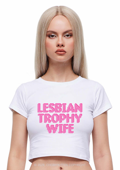 Lesbian Trophy Wife Pride Y2K Baby Tee Cherrykitten