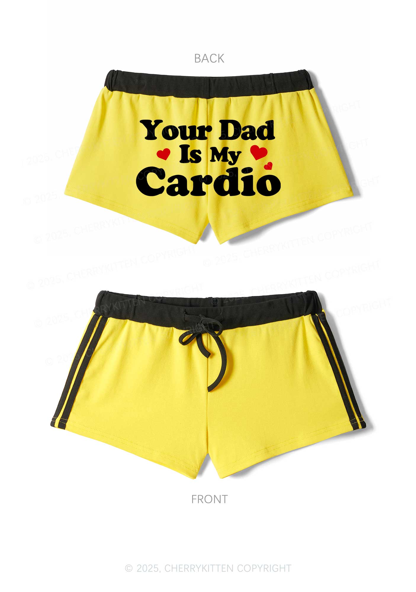 Your Dad Is My Cardio Y2K Drawstring Mini Shorts Cherrykitten
