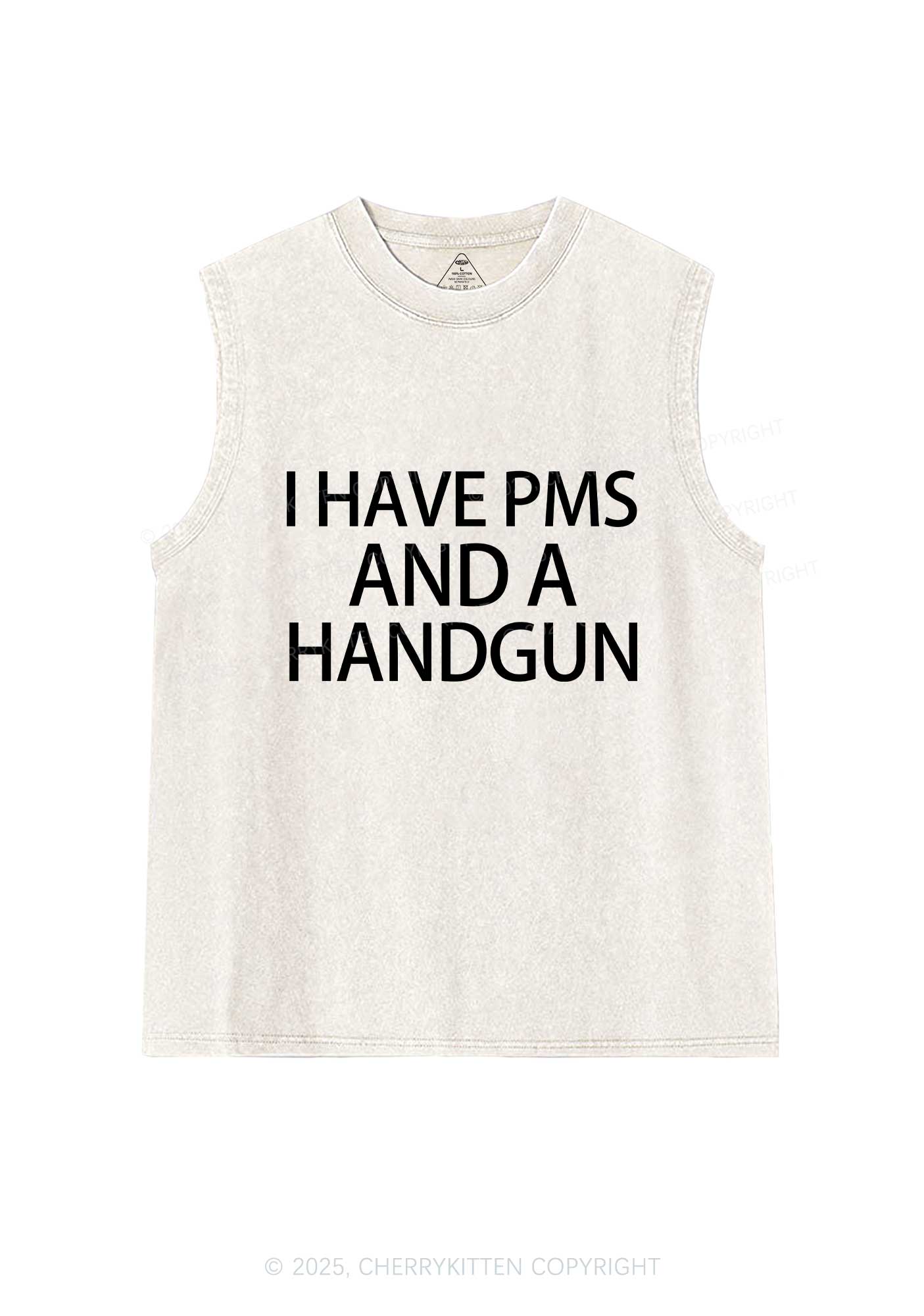 I Have Pms Y2K Washed Muscle Tank Cherrykitten