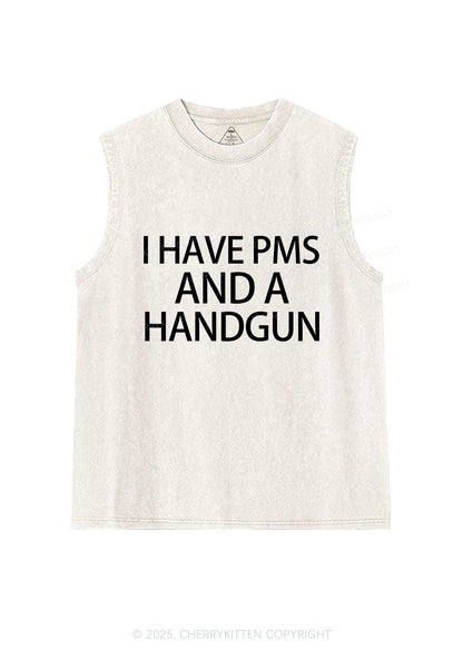 I Have Pms Y2K Washed Muscle Tank Cherrykitten