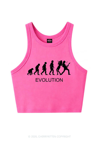 Evolution Rock Band Y2K Crop Tank Top Cherrykitten