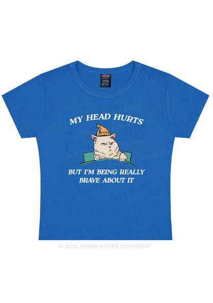 Head Hurts Y2K Baby Tee Cherrykitten