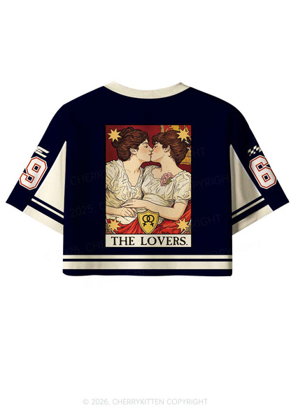 Redhead Women Kissing Pride Y2K Crop Sport Jersey Shirts Cherrykitten