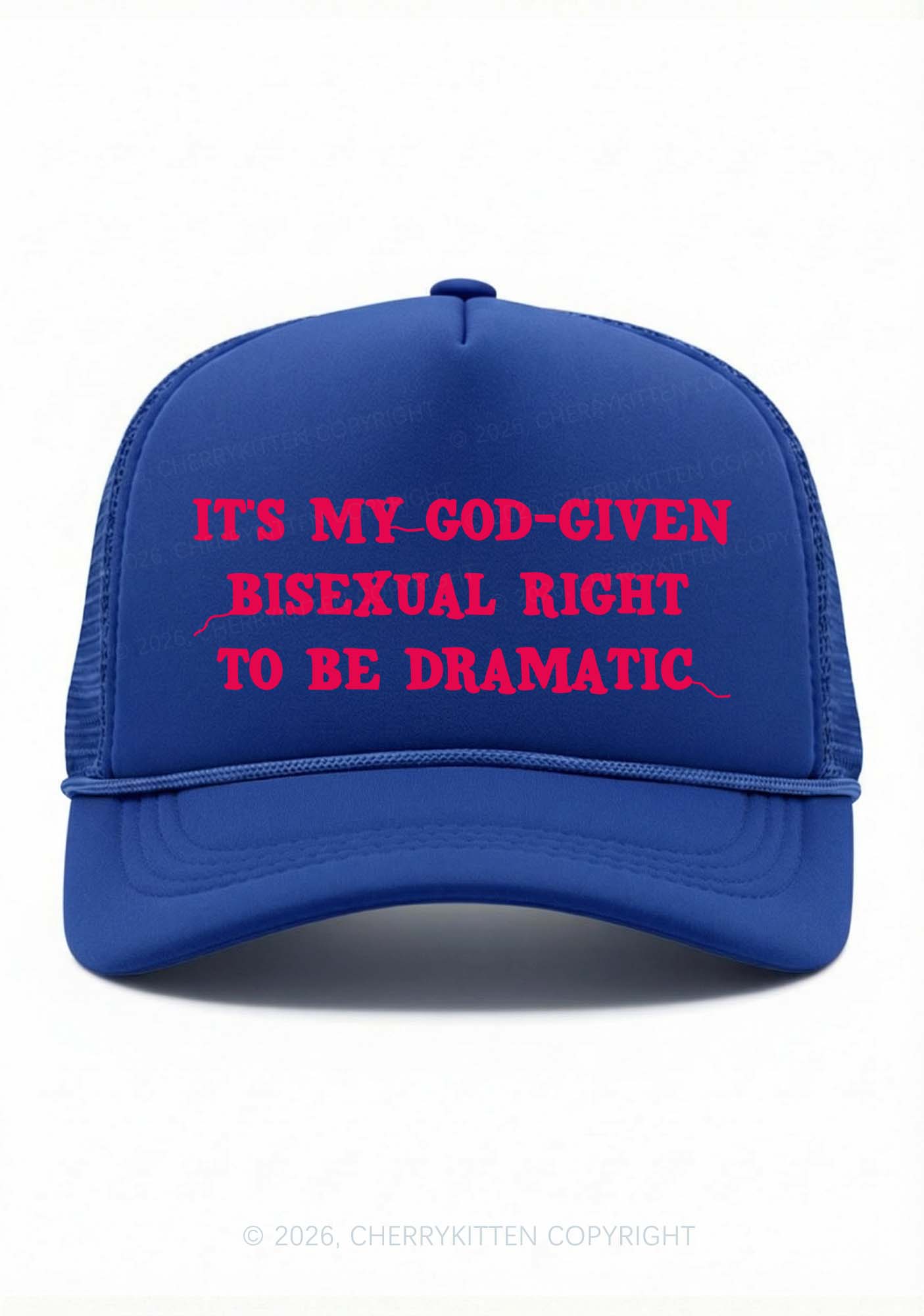 God Given Bisexual Right Pride Y2K Trucker Hat Cherrykitten