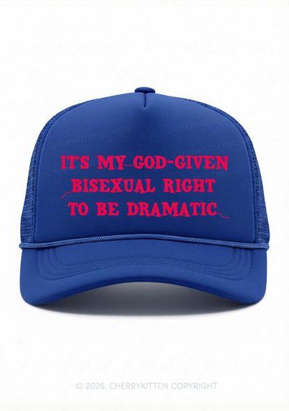 God Given Bisexual Right Pride Y2K Trucker Hat Cherrykitten